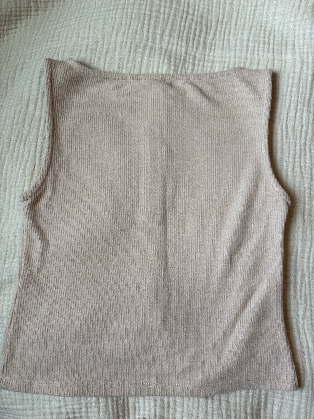 ASOS Beige Ribbed Button-Front Tank Top - Picture 3 of 3